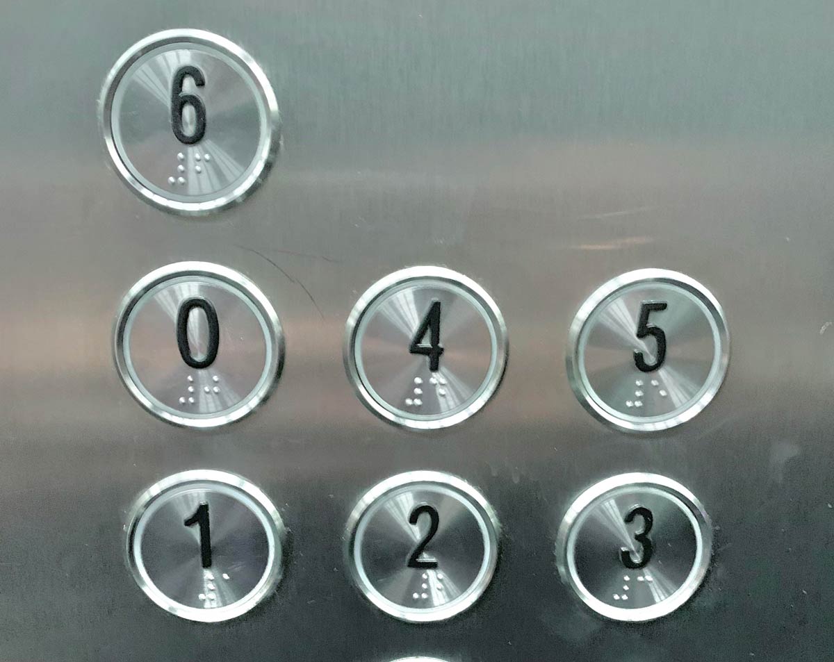 This elevator button layout