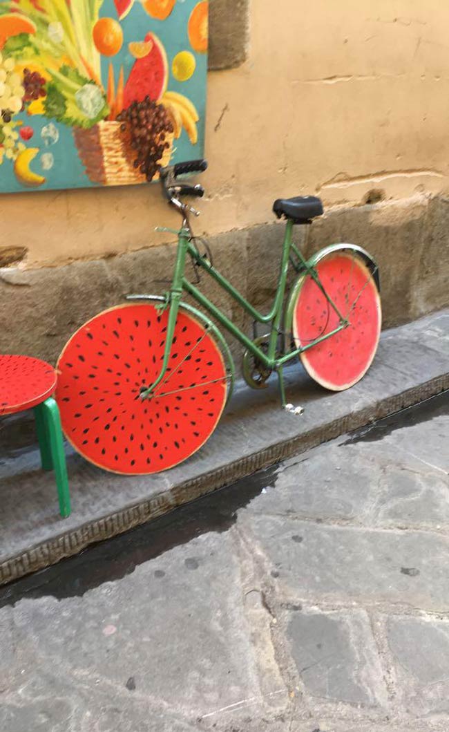 This watermelon bike I saw in Florence