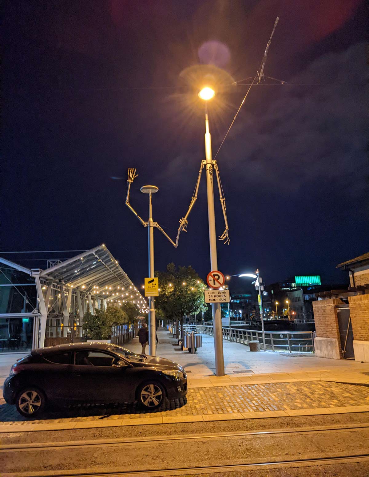 Lamp posts in Dublin holding hands