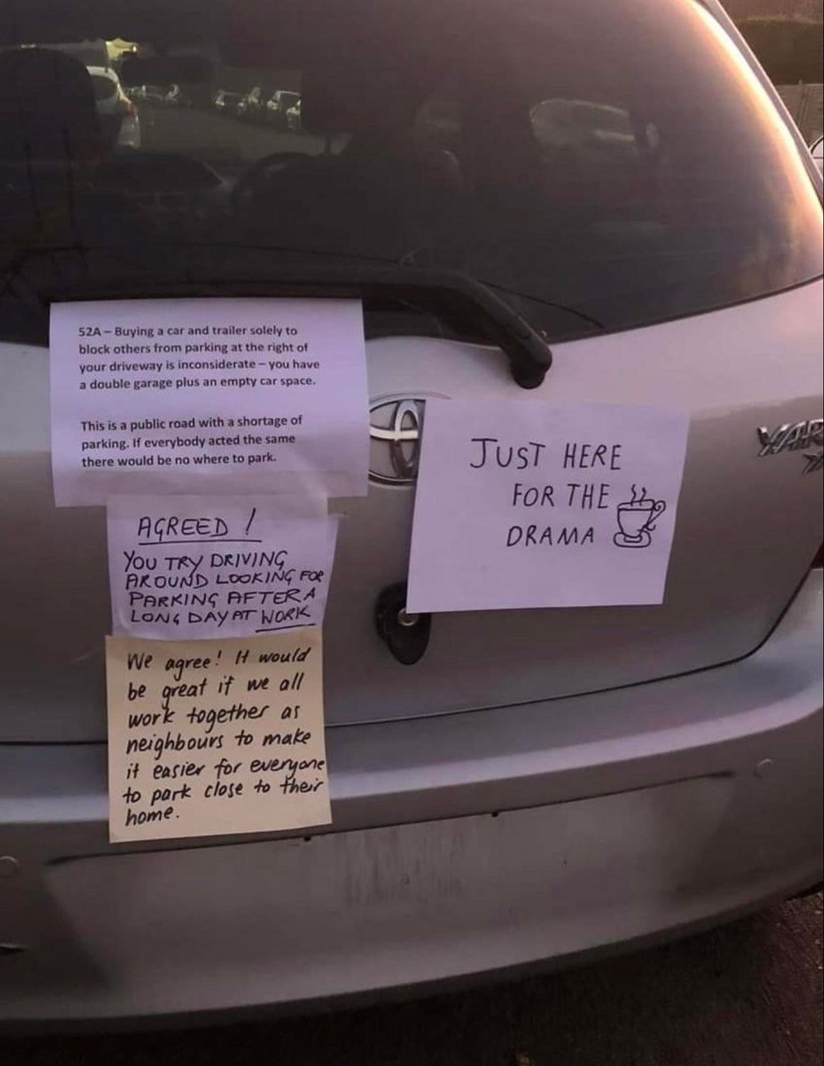 Parking drama