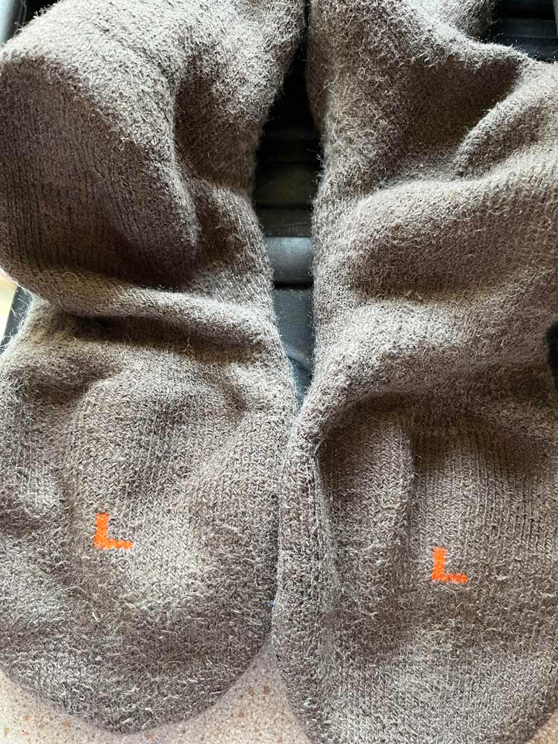 For five years I diligently made sure I put my hiking socks on the correct feet. Never crossed my mind that I always picked the left one first. Today I realised I had bought large socks