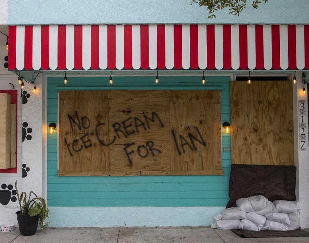This ice cream shop in Florida that boarded up to brace for hurricane Ian