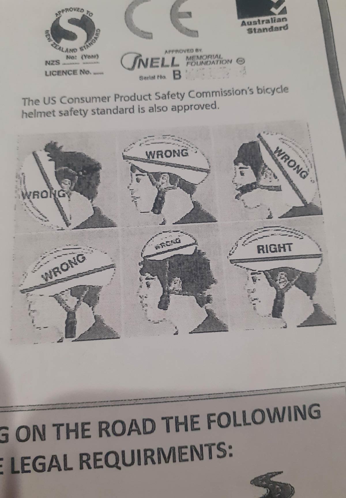 My son's school sent him home with a guide on how to properly operate a cycle helmet