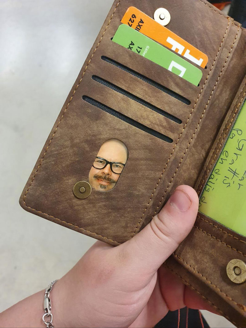 My mom has a pic of my dad in her wallet like this