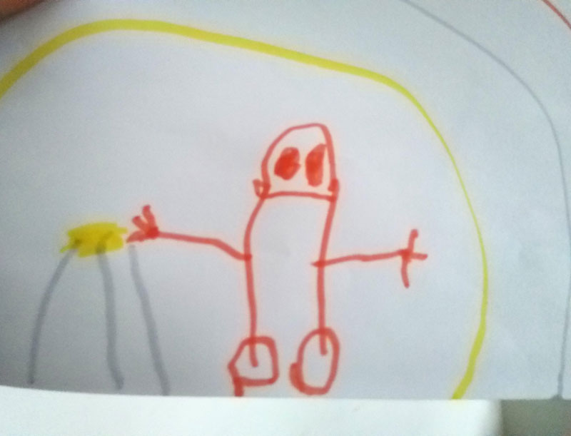My 5 year old son's picture of me