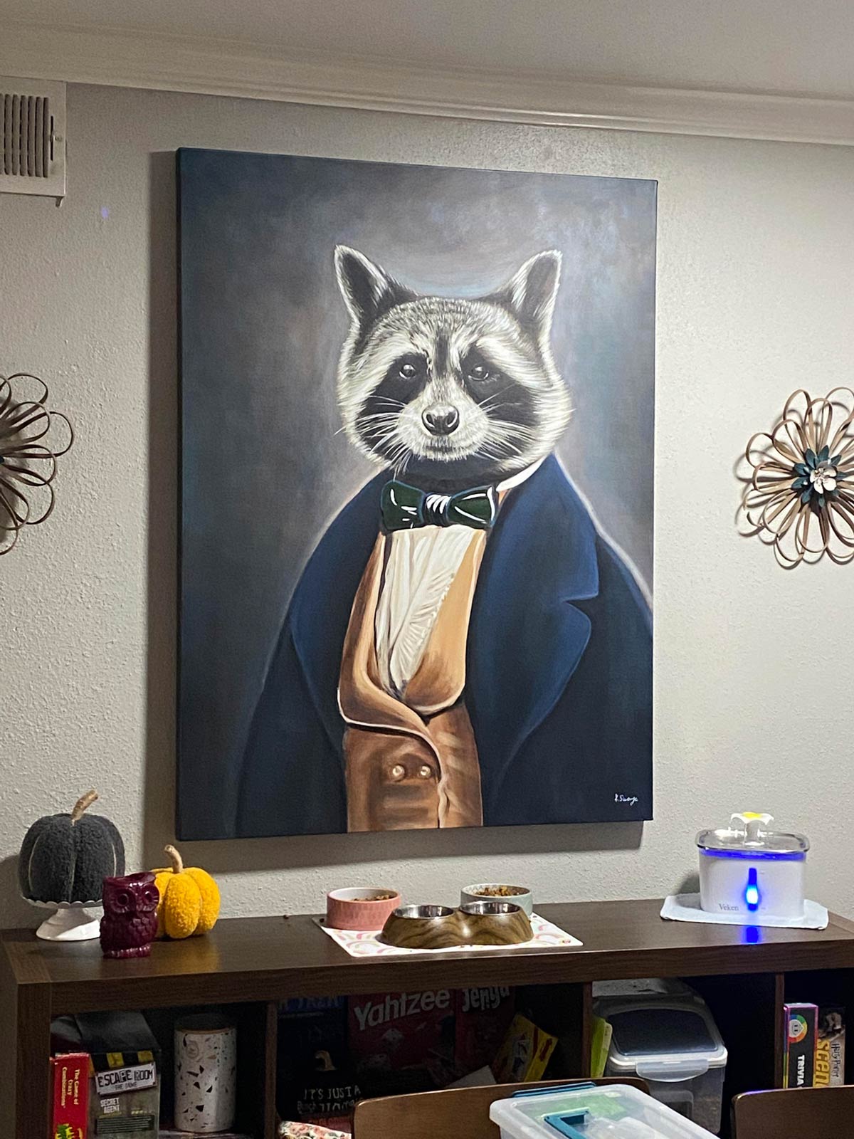 I have a large raccoon portrait