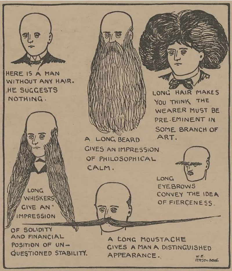 Beard guide from The Daily Mirror, England, January 22, 1909