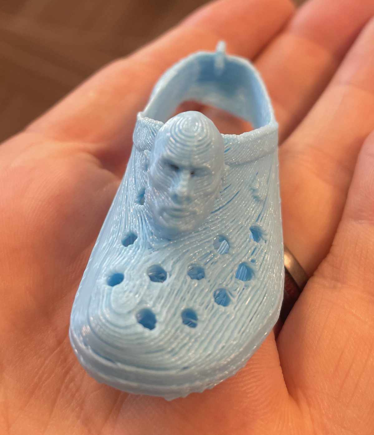 My students are carrying around 3D printed Dwayne the Crock Johnsons