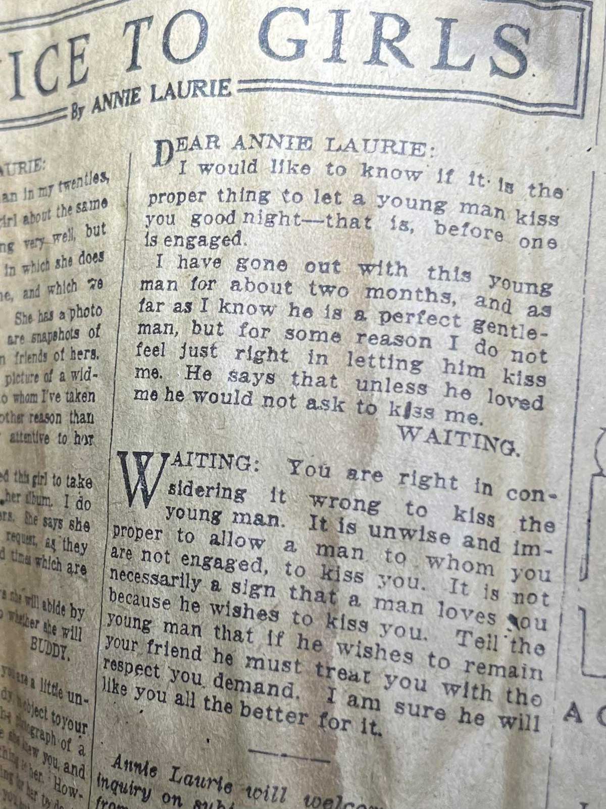 Found a newspaper from 1922 in the attic today