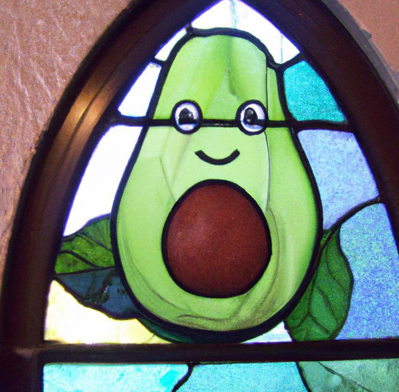 hurch I go to has a hidden window with an avocado in the back