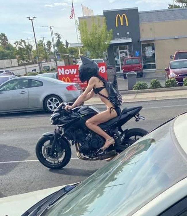Interesting motorcycle attire