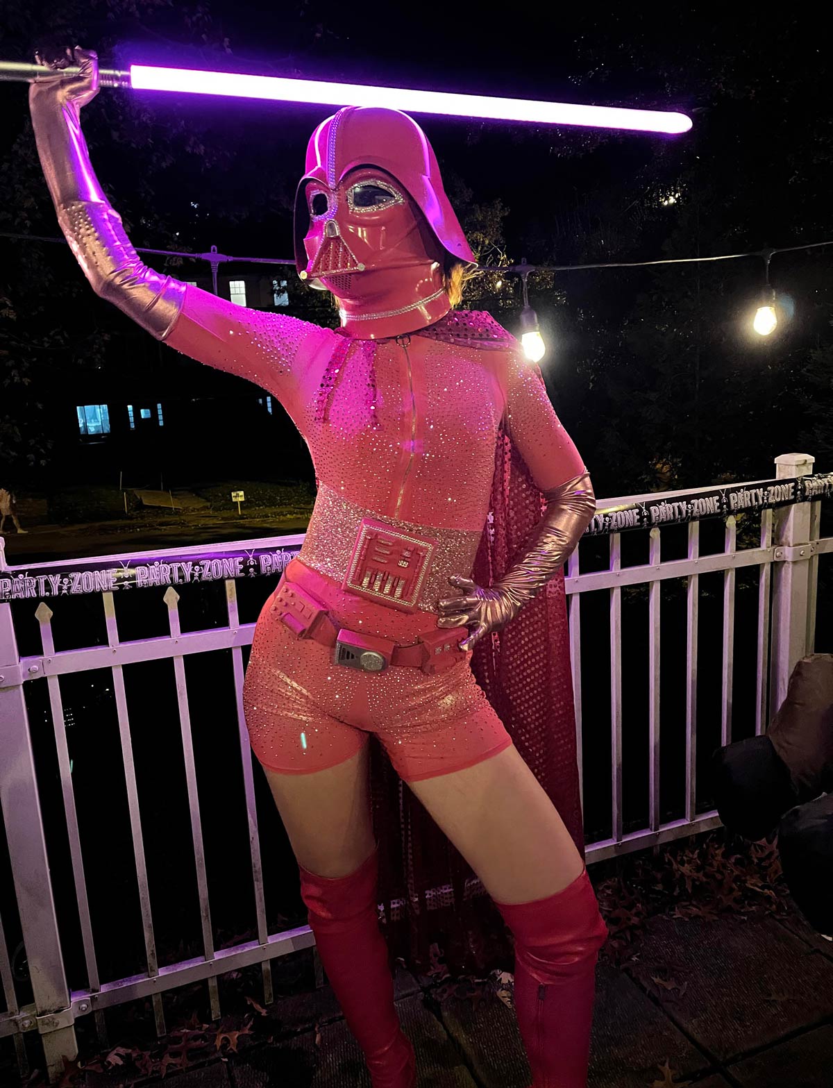 My girlfriend's pink Vader costume