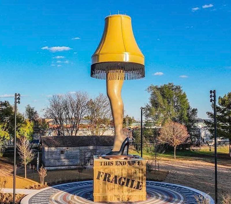 The town I live in just put up a 50ft Leg Lamp, permanently