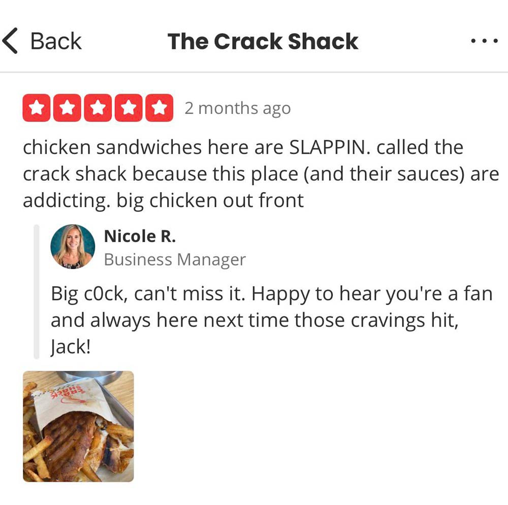 The owner replied to my yelp review in the best way possible