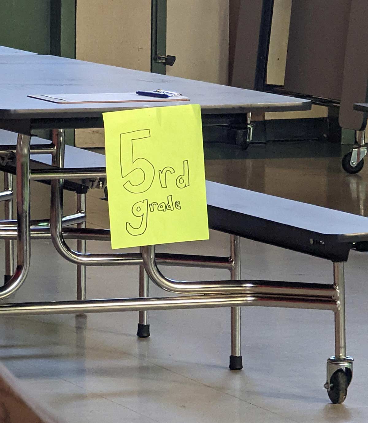 I saw this today at my daughters' elementary school. Maybe someone from the 1rd grade made the sign?