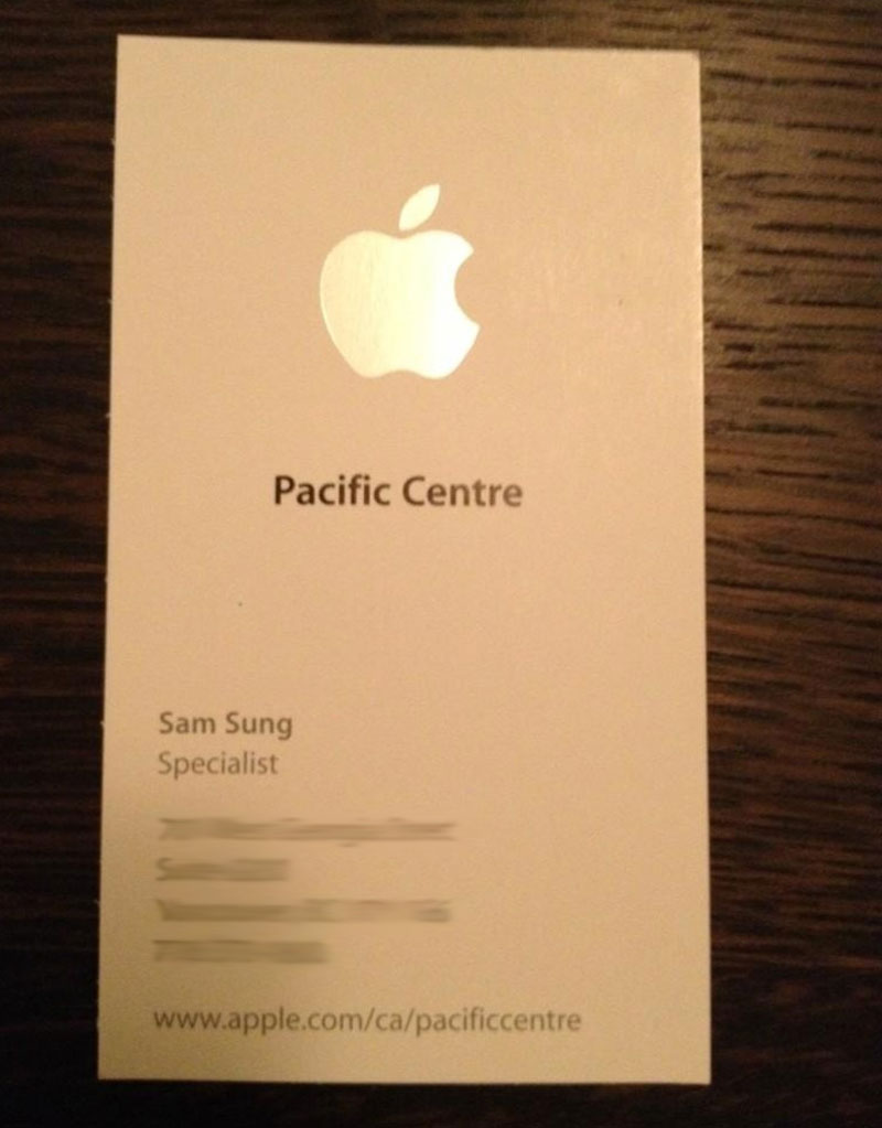 A rather unfortunate name for an Apple Store employee