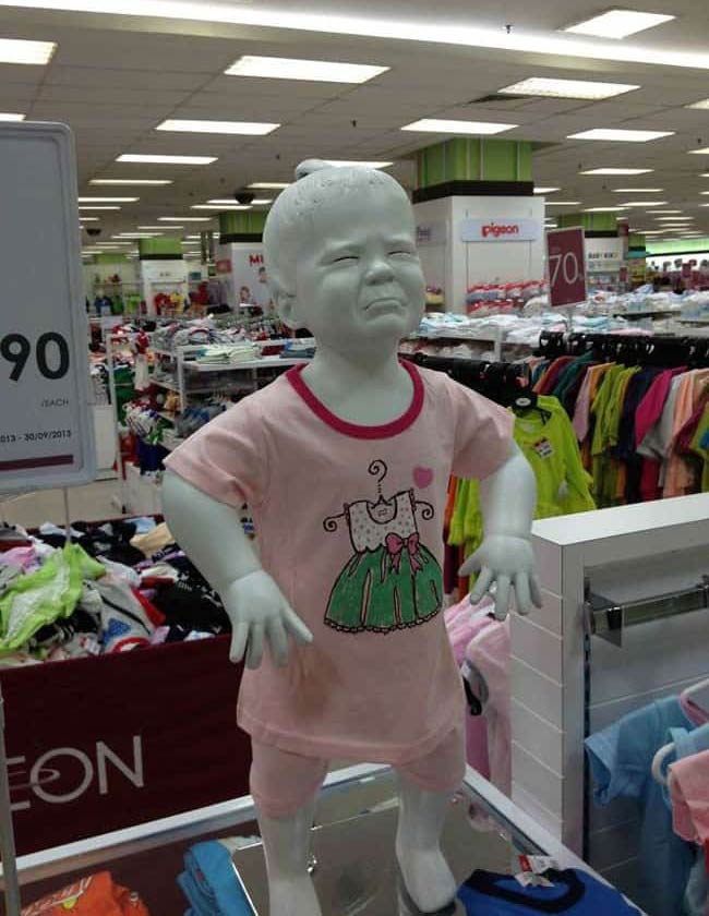 Toddler meltdown mannequin