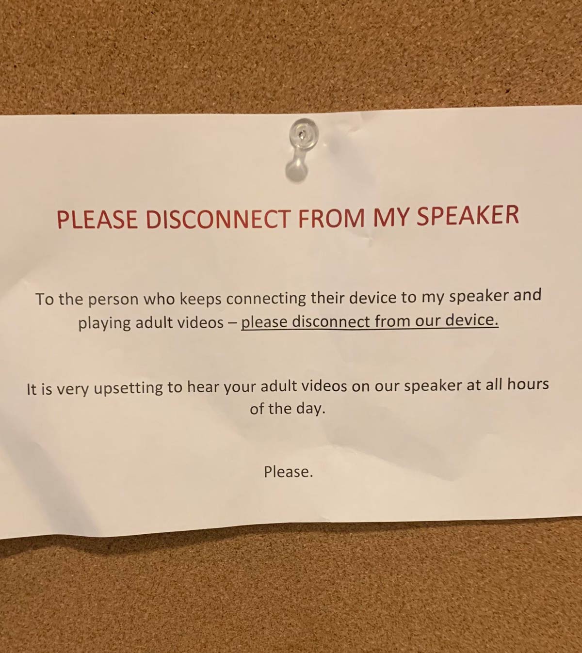 A post at my sister’s apartment. Please