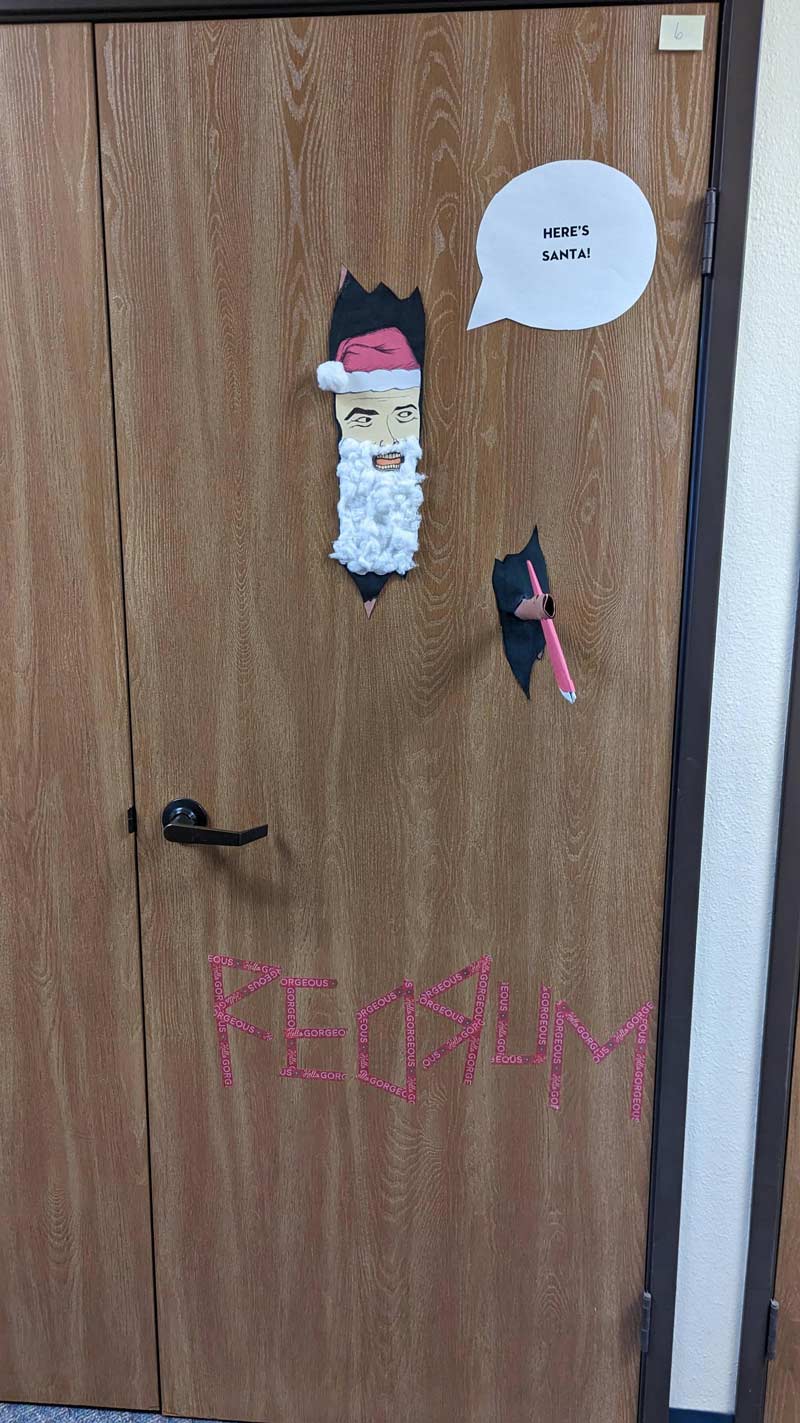 This was my submission to my company Christmas door decorating competition