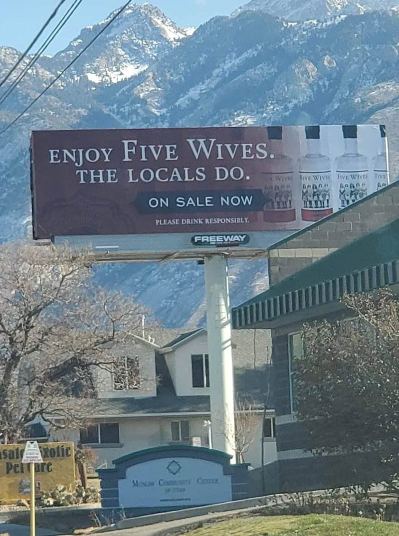Advertisement for vodka in Utah