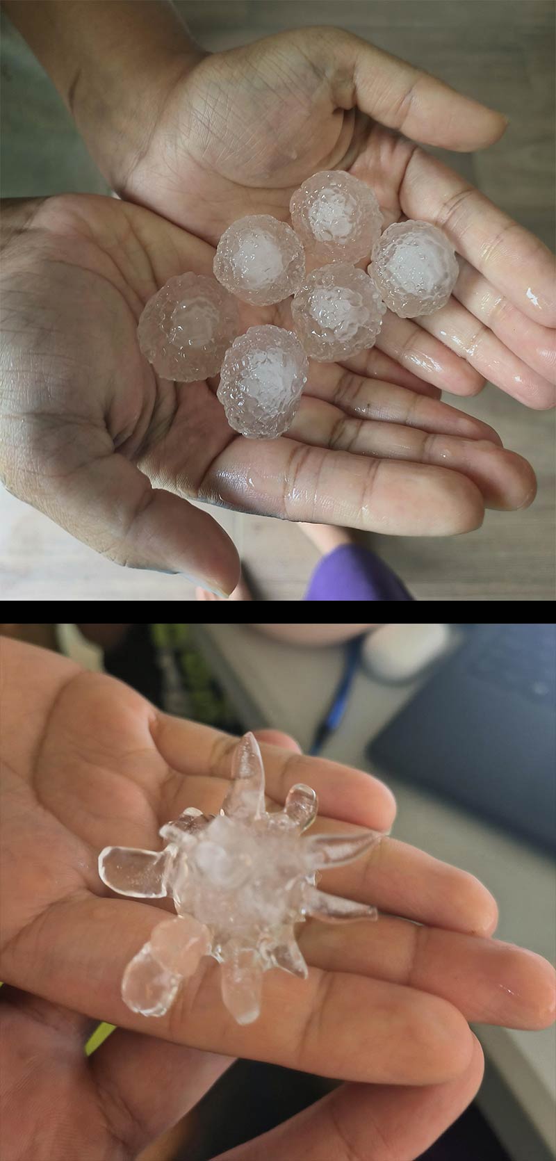 Hailstorm today in Johannesburg, South Africa. 1st wave was golf balls, 2nd wave was frozen COVID