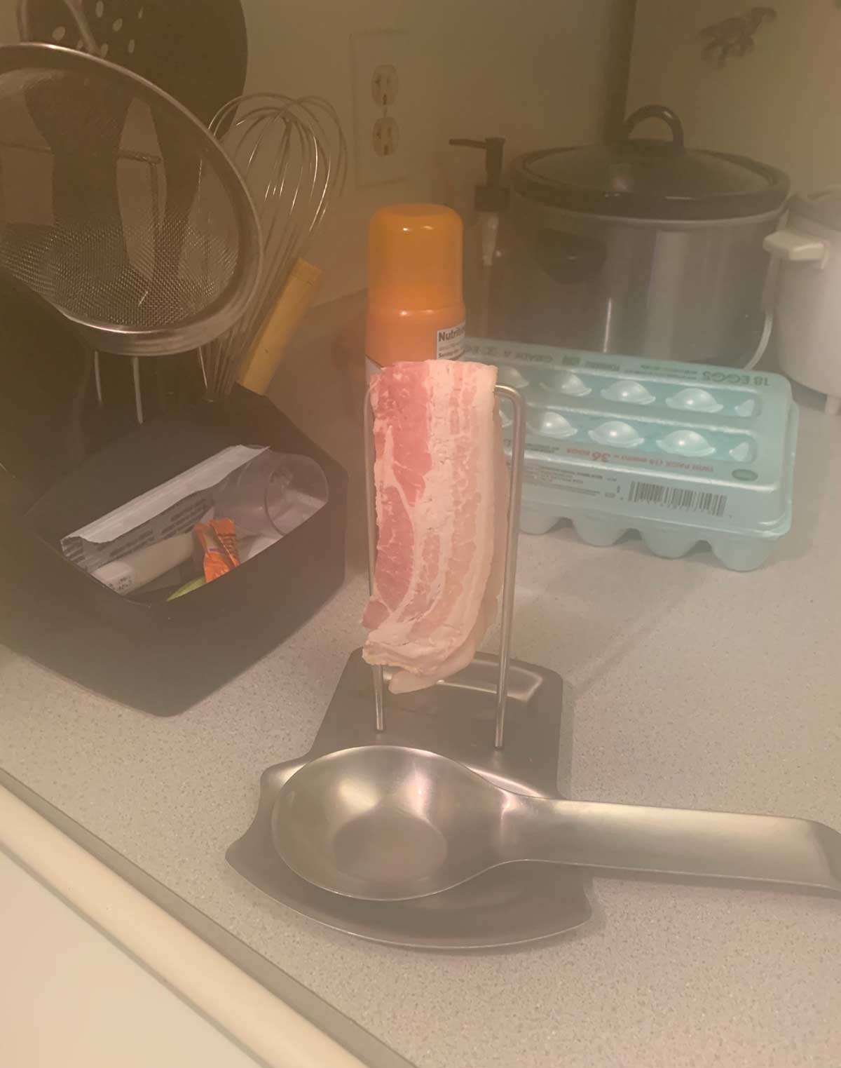 My wife's way of getting the bacon ready to be cooked is something I will never understand...
