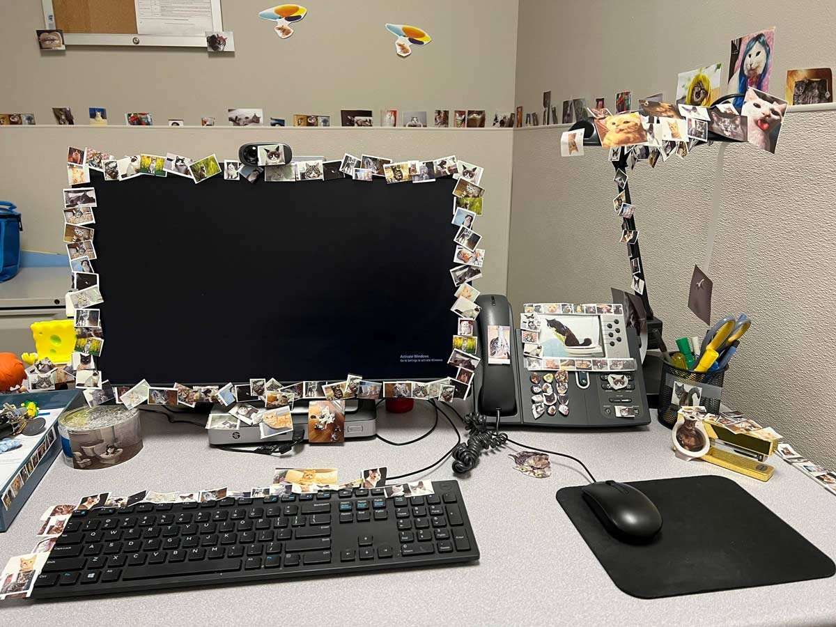 My boyfriend just returned to work after surgery - and this is how he found his office