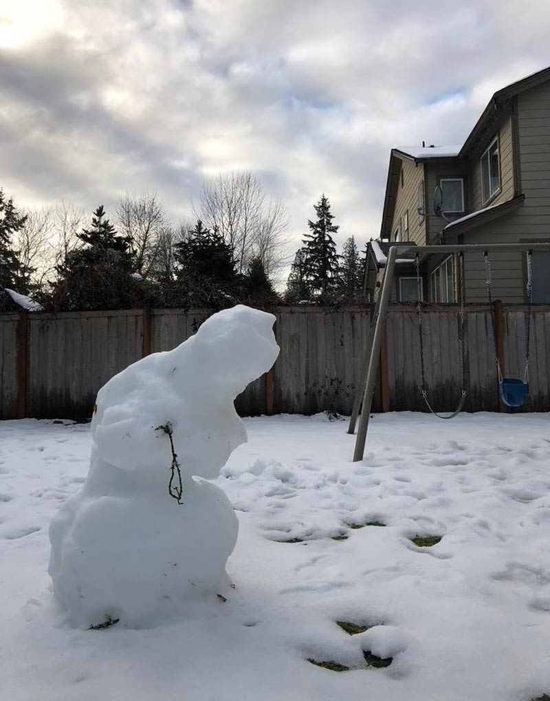 My snowman is having hard day