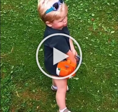 Kid perfectly imitates the sound of a weedeater