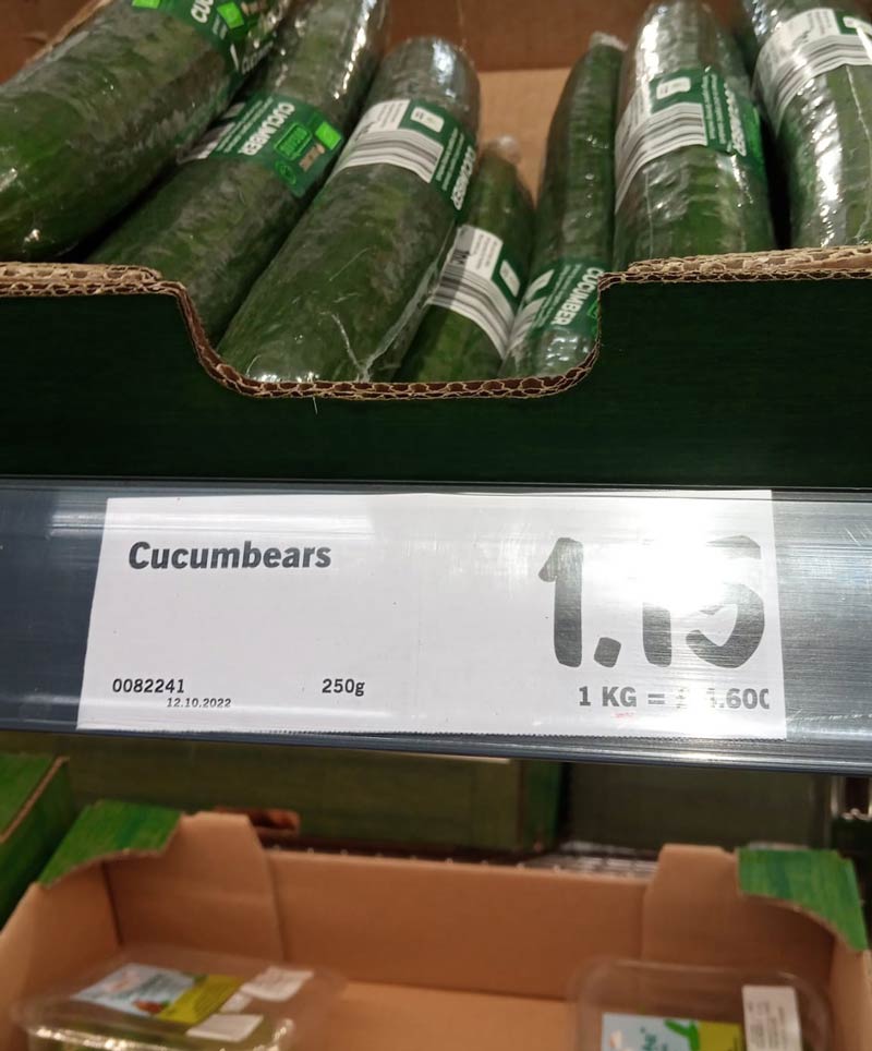 Did you know Lidl now sell Cucumbears.. 🐻