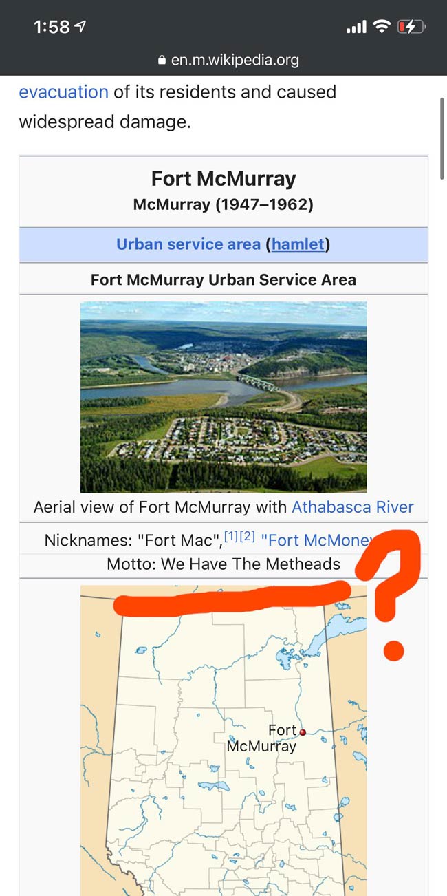 Can anybody explain the town motto of Fort Mcmurray, Alberta to me?
