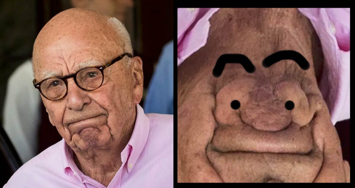 I told my wife that Rupert Murdoch's chin disturbed me. She replied to me with this