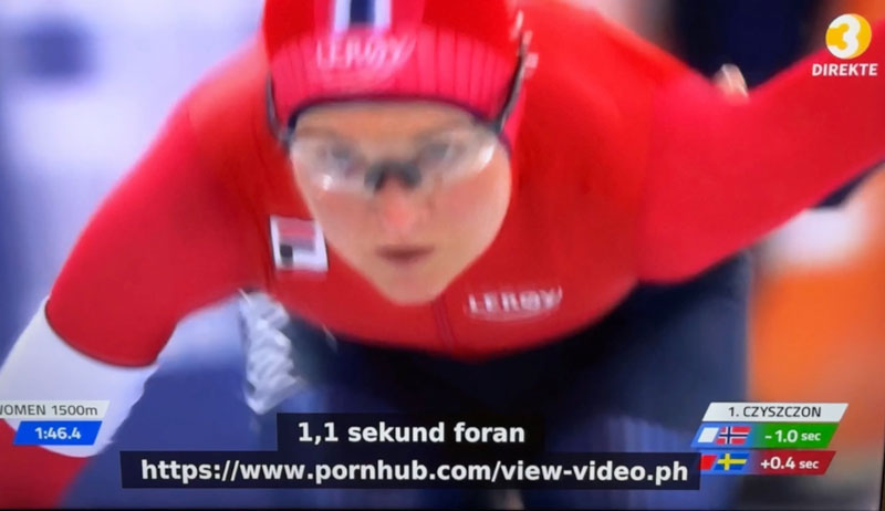 Someone accidentally pasted a PH link while subtitling the 2022 European Speed Skating Championships