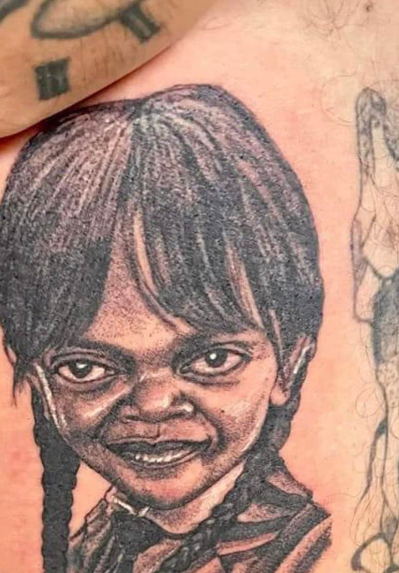 Guy got a Wednesday tattoo. Looks more like Samuel L. Jackson’s daughter