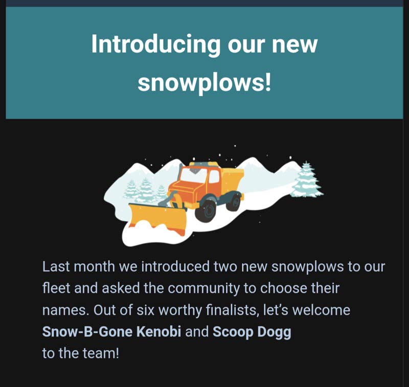 My city got new snowplows