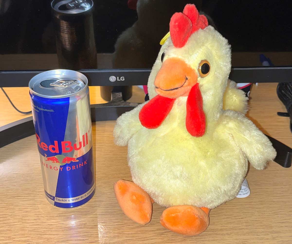 My cock compared to a Red Bull can