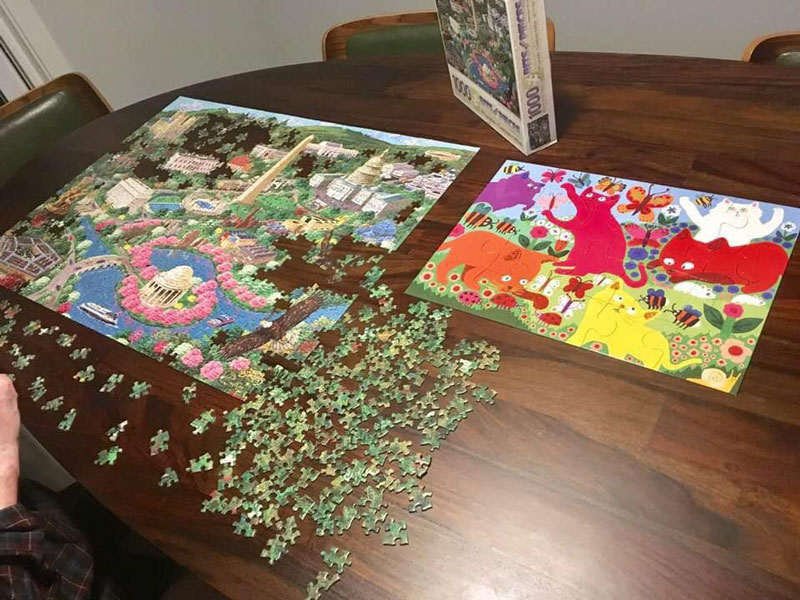 I don’t want to brag, but I finished my puzzle way faster than my husband!