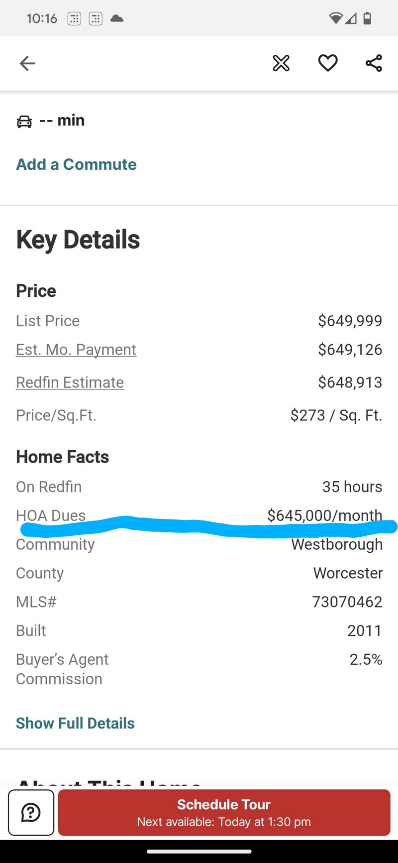 The housing market in my town is a bit much