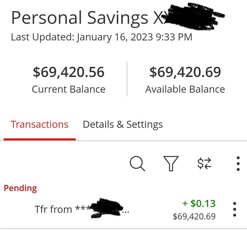 Of course I had to make my wife transfer 13 cents