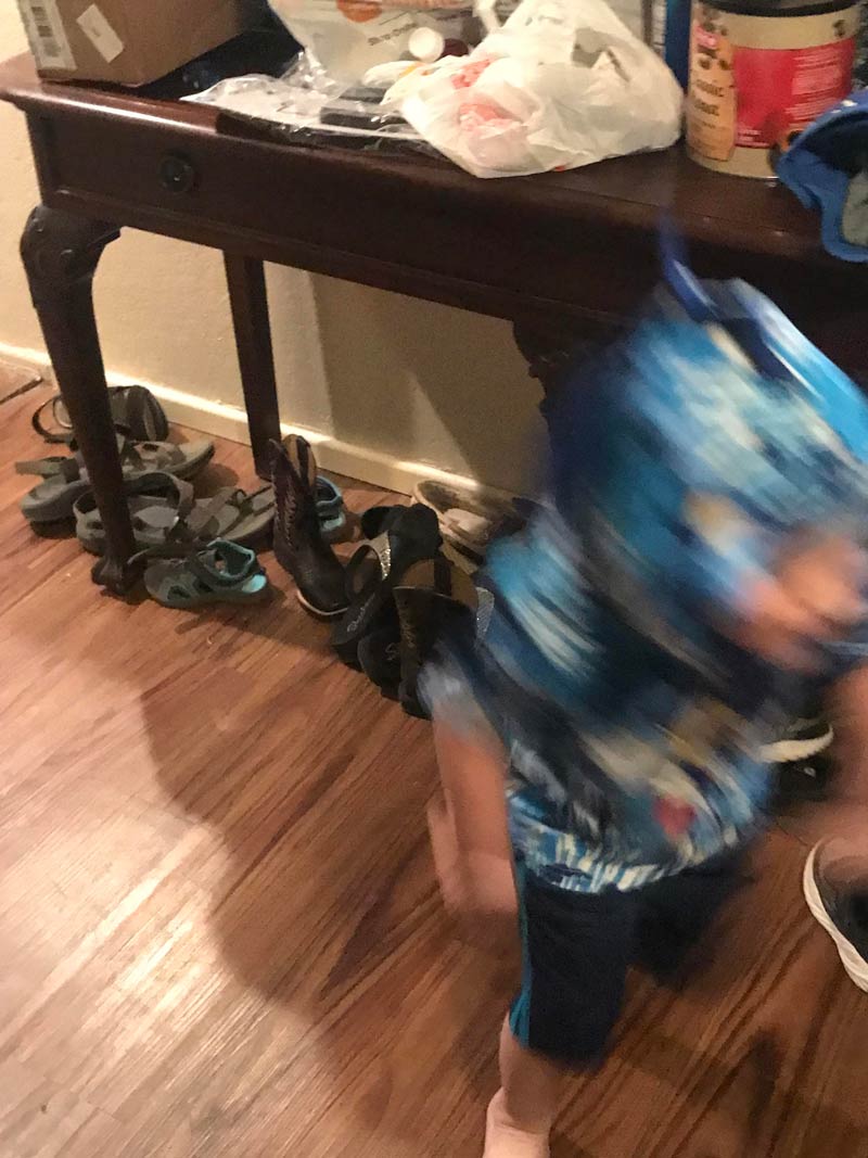 My son got a Sonic the Hedgehog set of clothes. Here’s the only pic I could get