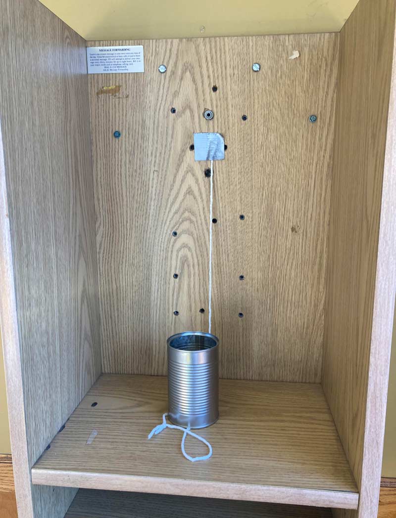 Restaurant near me replaced the payphone with a can on a string