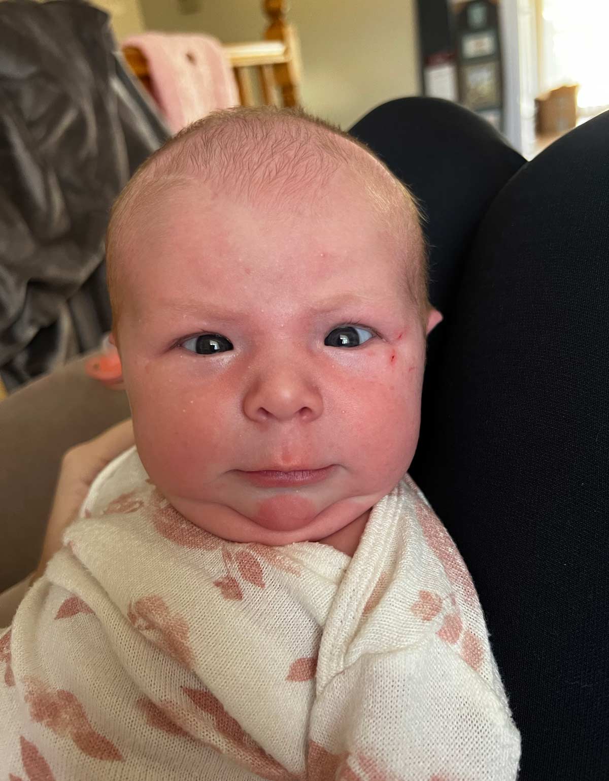 2 weeks old and my granddaughter is already judging me