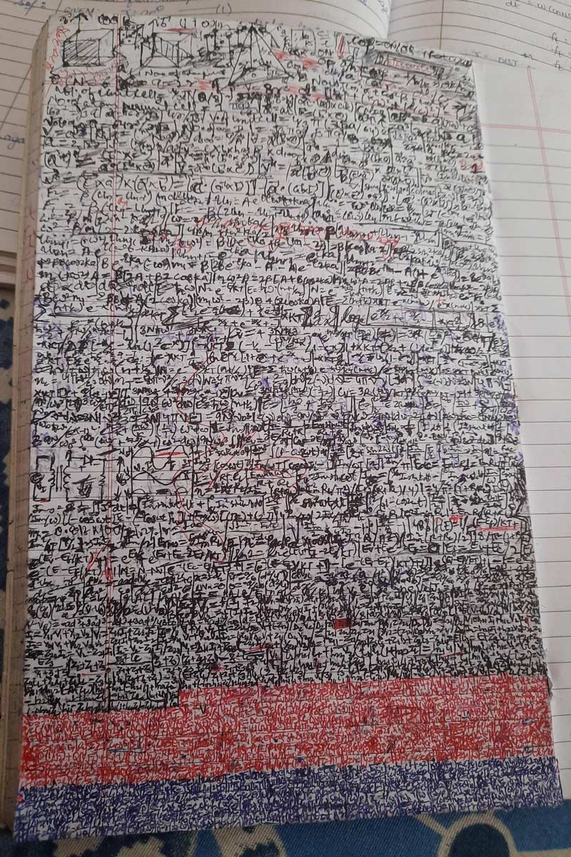 My friend's rough notebook of Math. It's even crazier how he knows where has he written what, in this mess