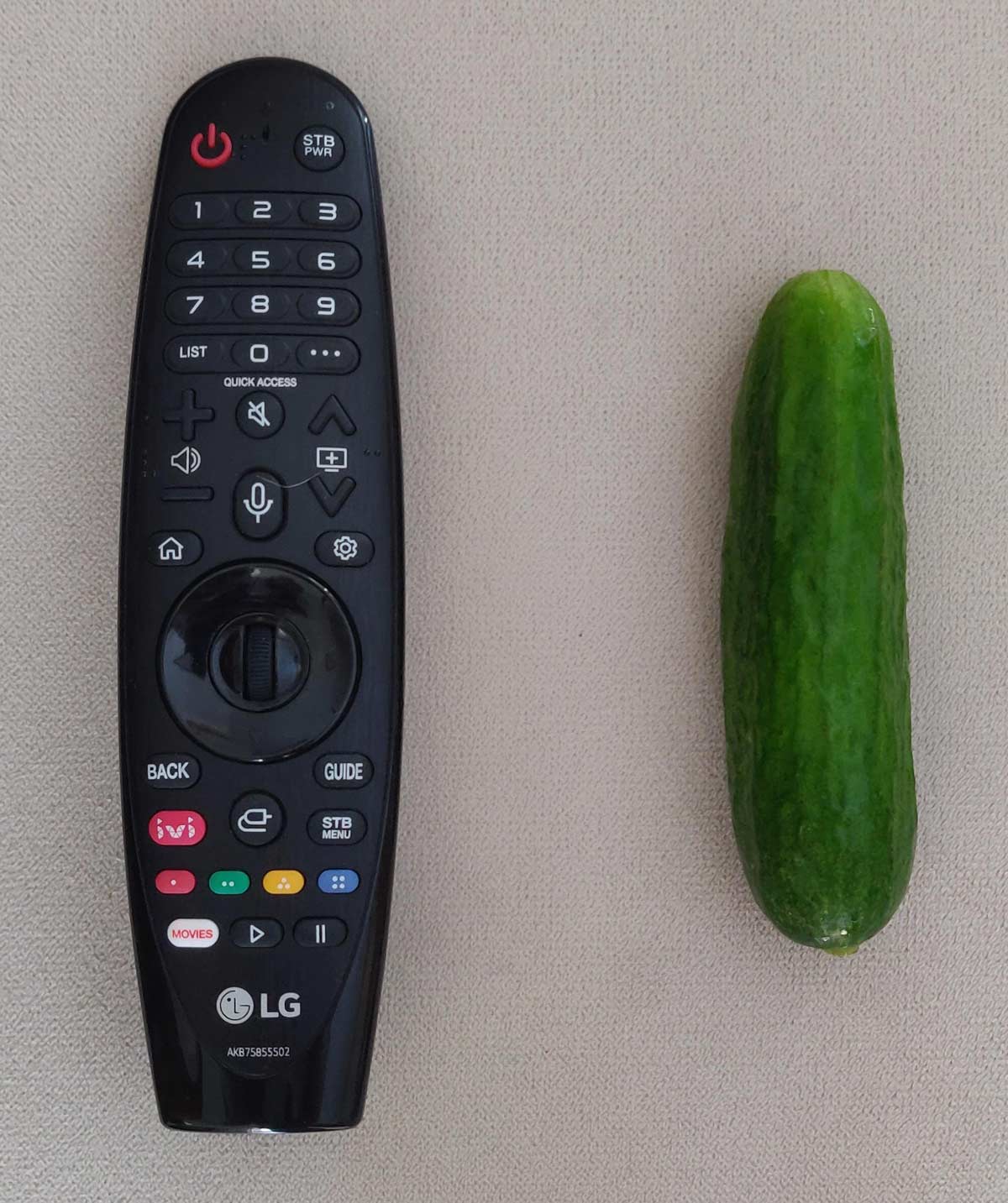My wife asked me to buy medium sized cucumbers. This is what I bought, she said it's small... (TV remote for scale)