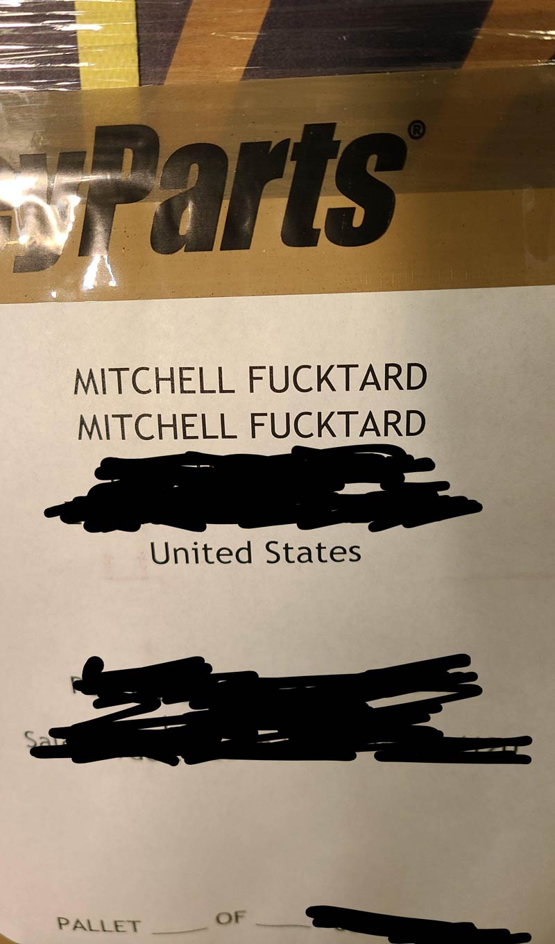 This package came into the trucking company I work for