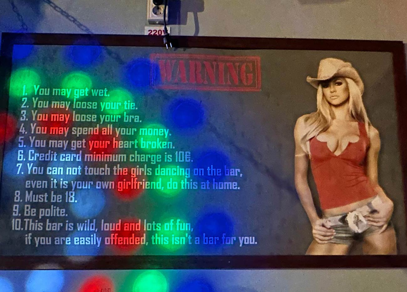 This warning list in the bar.