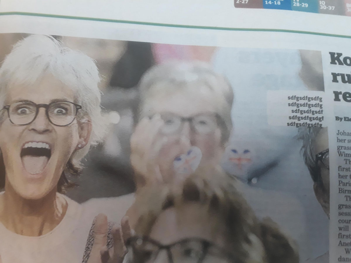 This caption in the newspaper