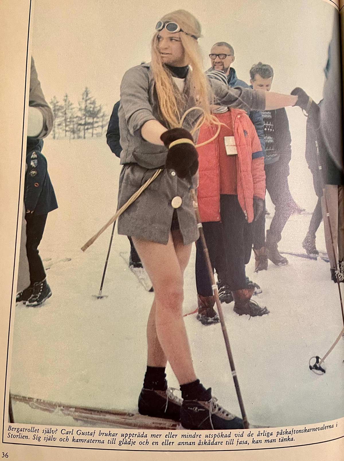 That one time when the Swedish king dressed up as a woman on skis at an Easter festival