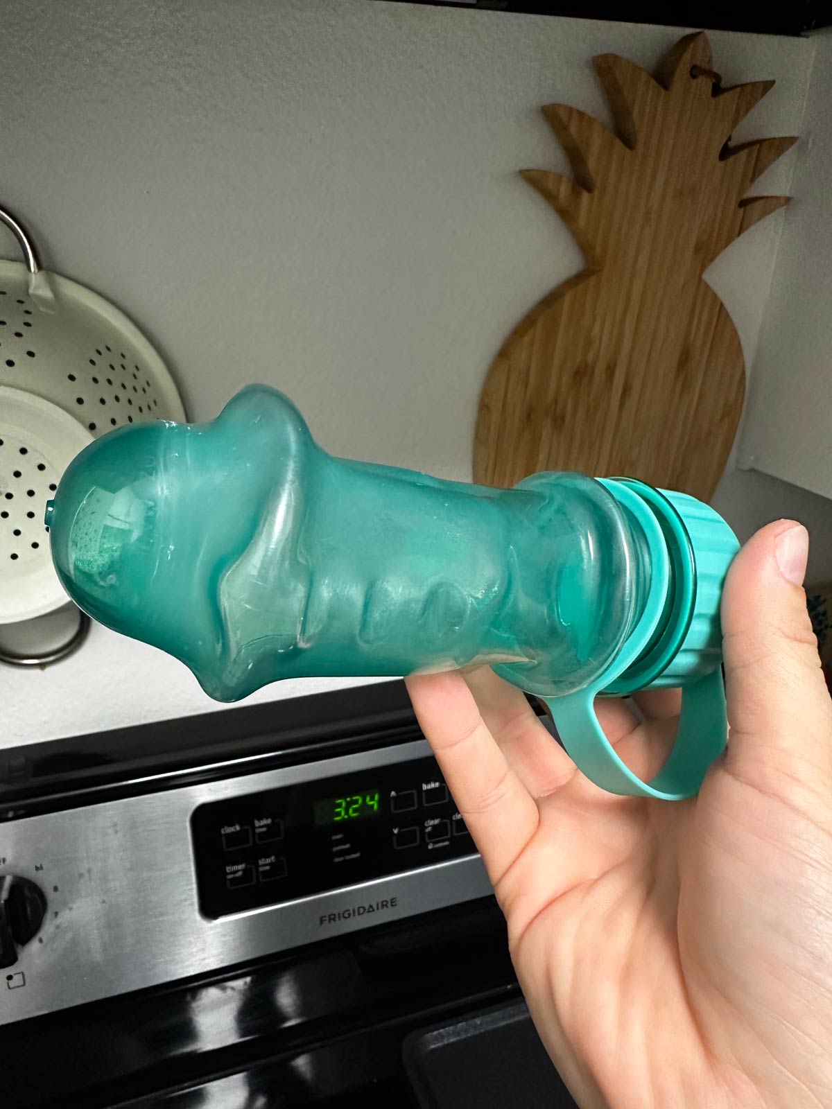 Didn’t realize this water bottle wasn’t dishwasher safe. Look what it turned into
