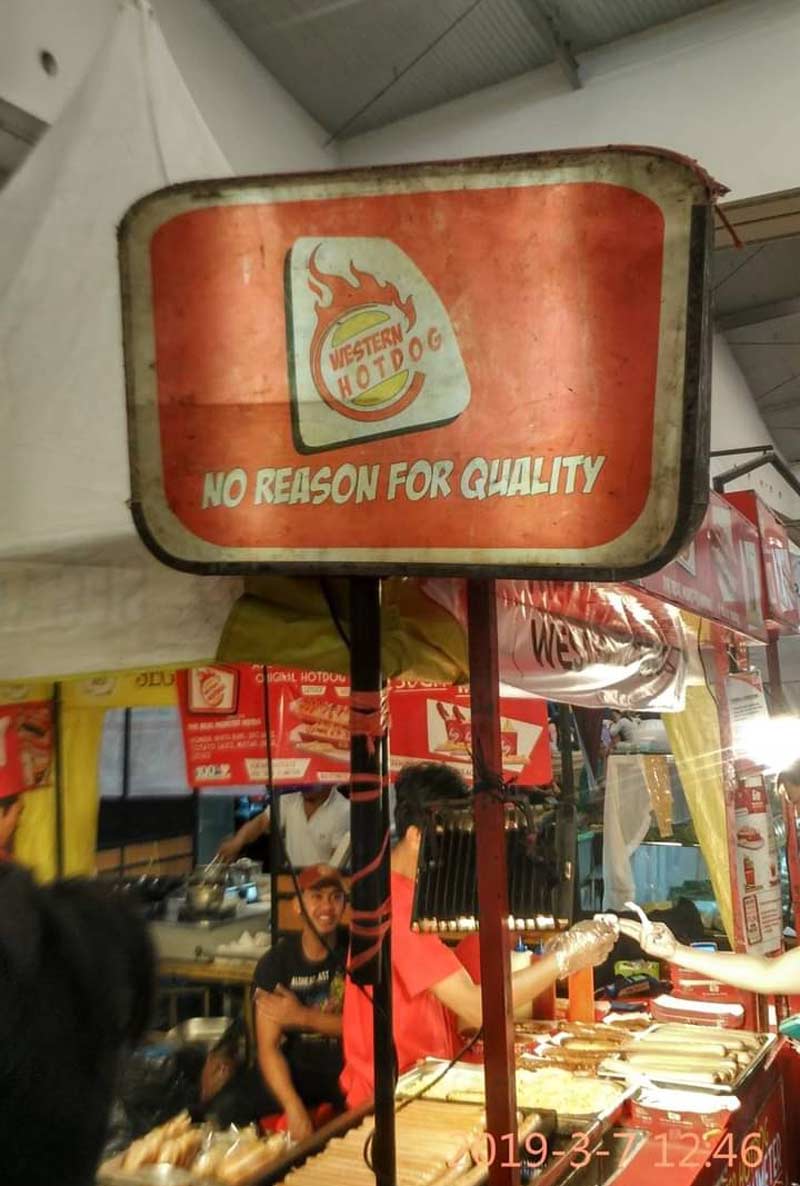 This hot dog stand in Indonesia